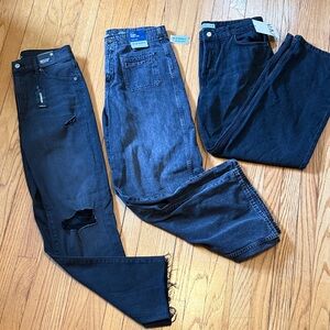 lot of 3 NWT size 8 black/gray  jeans: old navy, zara & express